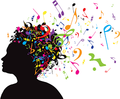 head with music notes coming out of it