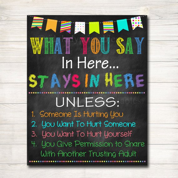 what you say in here stays in here banner